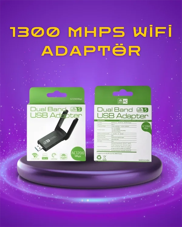 Yüksek Hızlı 1200 Mbps Çift Bant USB WiFi Adaptör – Güçlü Sinyal, Geniş Uyumluluk Fiyatı, Yorumları ve Özellikleri