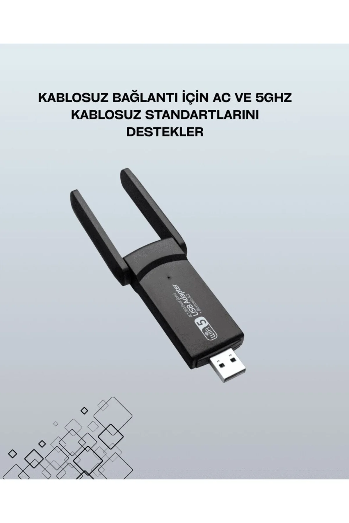 Yüksek Hızlı 1200 Mbps Çift Bant USB WiFi Adaptör – Güçlü Sinyal Geniş Uyumluluk Yüksek Hızlı 1200 Mbps Çift Bant USB WiFi Adaptör – Güçlü Sinyal Geniş Uyumluluk - Görsel 2
