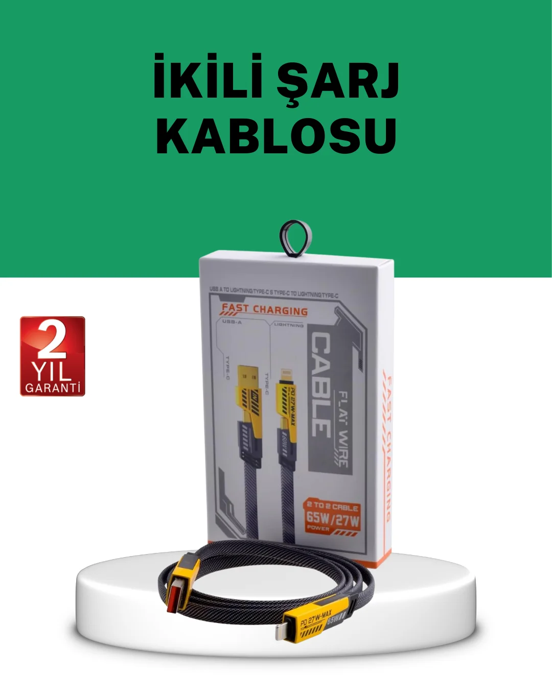 Yüksek Hızlı 65W Güç Çıkışlı Çoklu Cihaz Uyumlu Şarj Kablosu Yüksek Hızlı 65W Güç Çıkışlı Çoklu Cihaz Uyumlu Şarj Kablosu