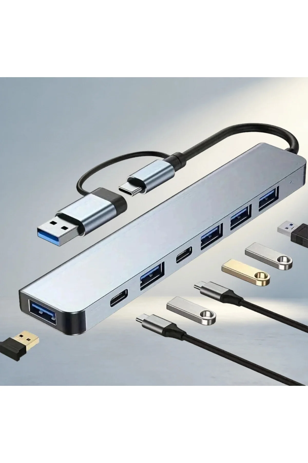 Yüksek Hızlı 8 In 1 Usb Çevirici Macbook Uyumlu Hub Yüksek Hızlı 8 In 1 Usb Çevirici Macbook Uyumlu Hub