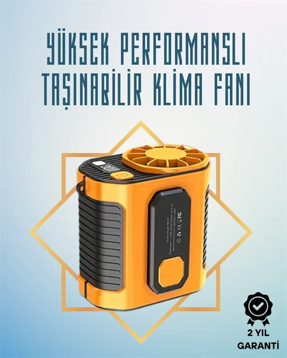 Yüksek Hızlı Mini Klima Fan – 11 m/s Rüzgar Gücü, 100 Hız Ayarı