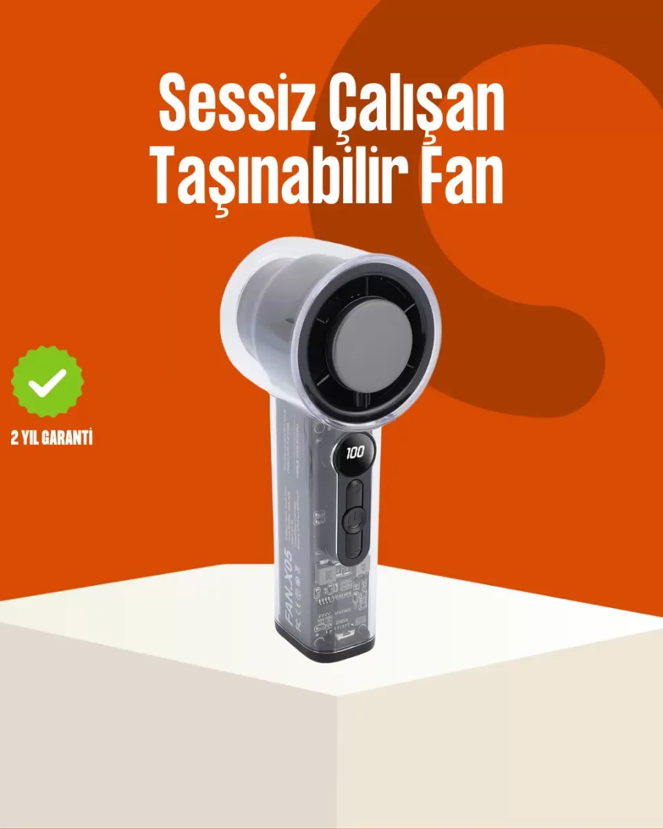 Yüksek Hızlı Şarjlı Fan | Kamp, Ofis ve Açık Hava İçin İdeal - Lisinya
