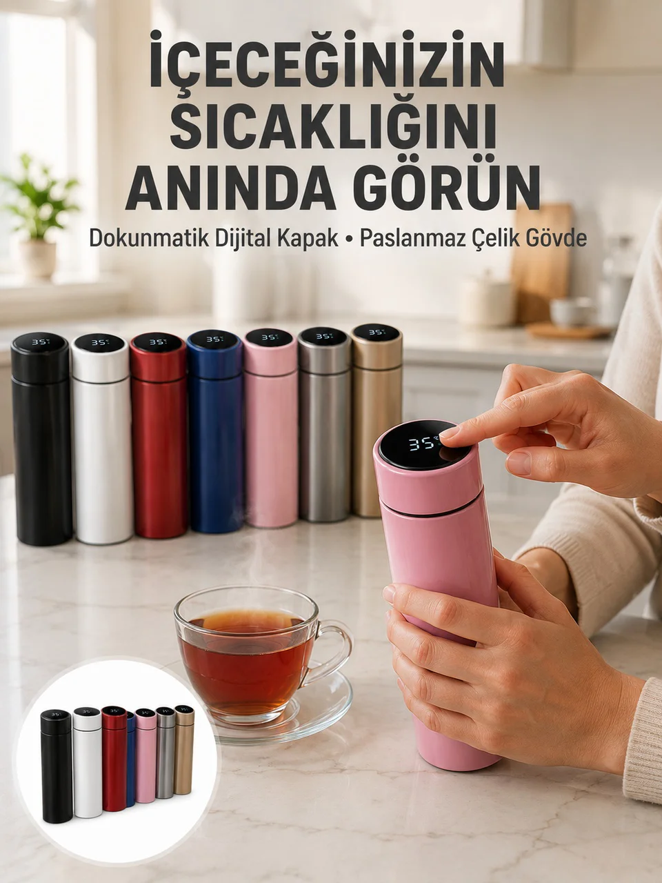 Yüksek Isı Korumasına Sahip Taşınabilir Çelik Termos Yeni Nesil - Lisinya Diğer