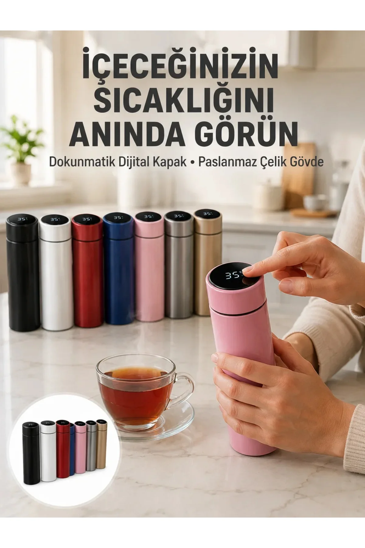 Yüksek Isı Korumasına Sahip Taşınabilir Çelik Termos Yeni Nesil Yüksek Isı Korumasına Sahip Taşınabilir Çelik Termos Yeni Nesil