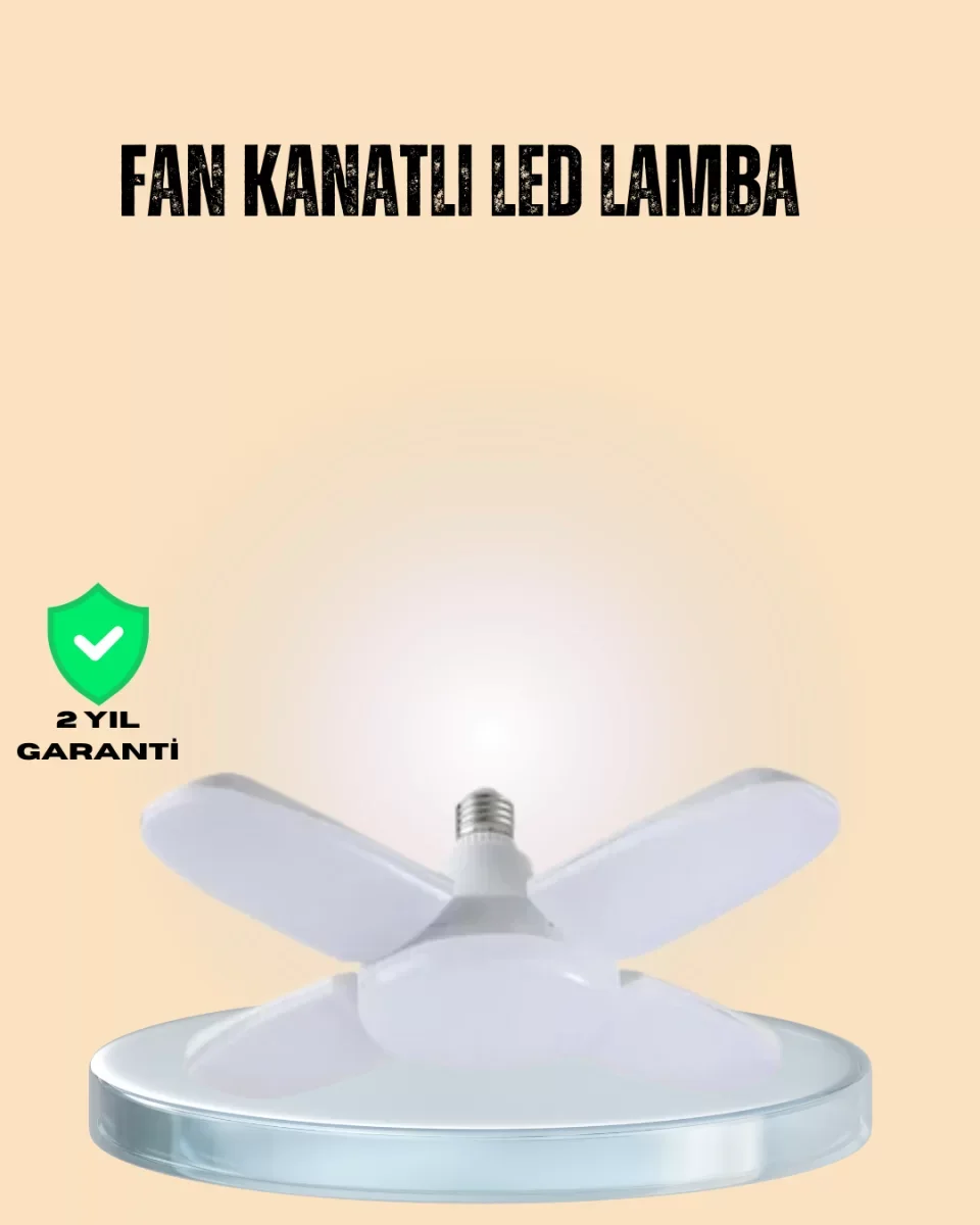 Yüksek Işık Güçlü LED Ampül 4 Kollu Katlanır Pervane Tasarım - Lisinya