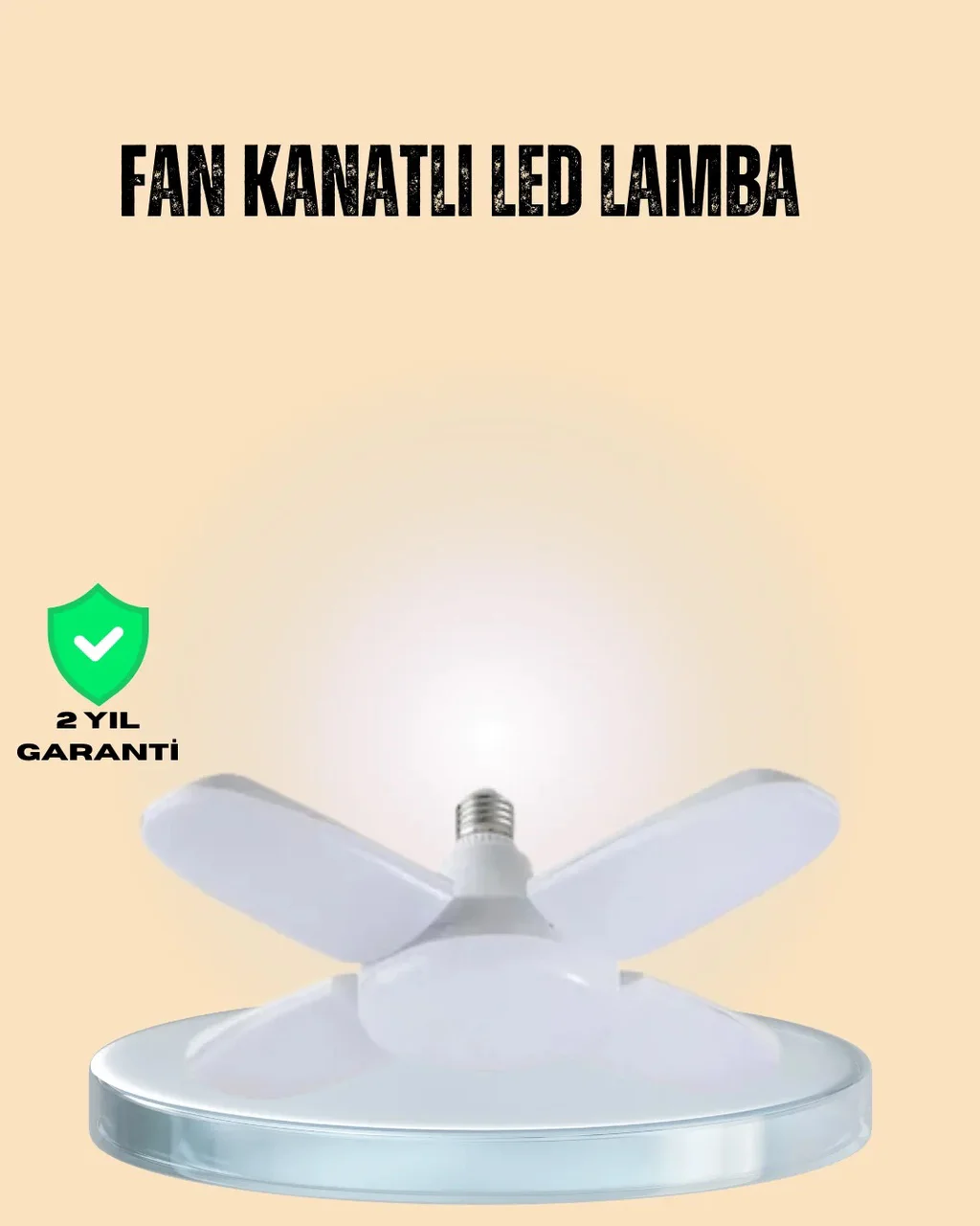 Yüksek Işık Güçlü Led Ampül 4 Kollu Katlanır Pervane Tasarım Diğer