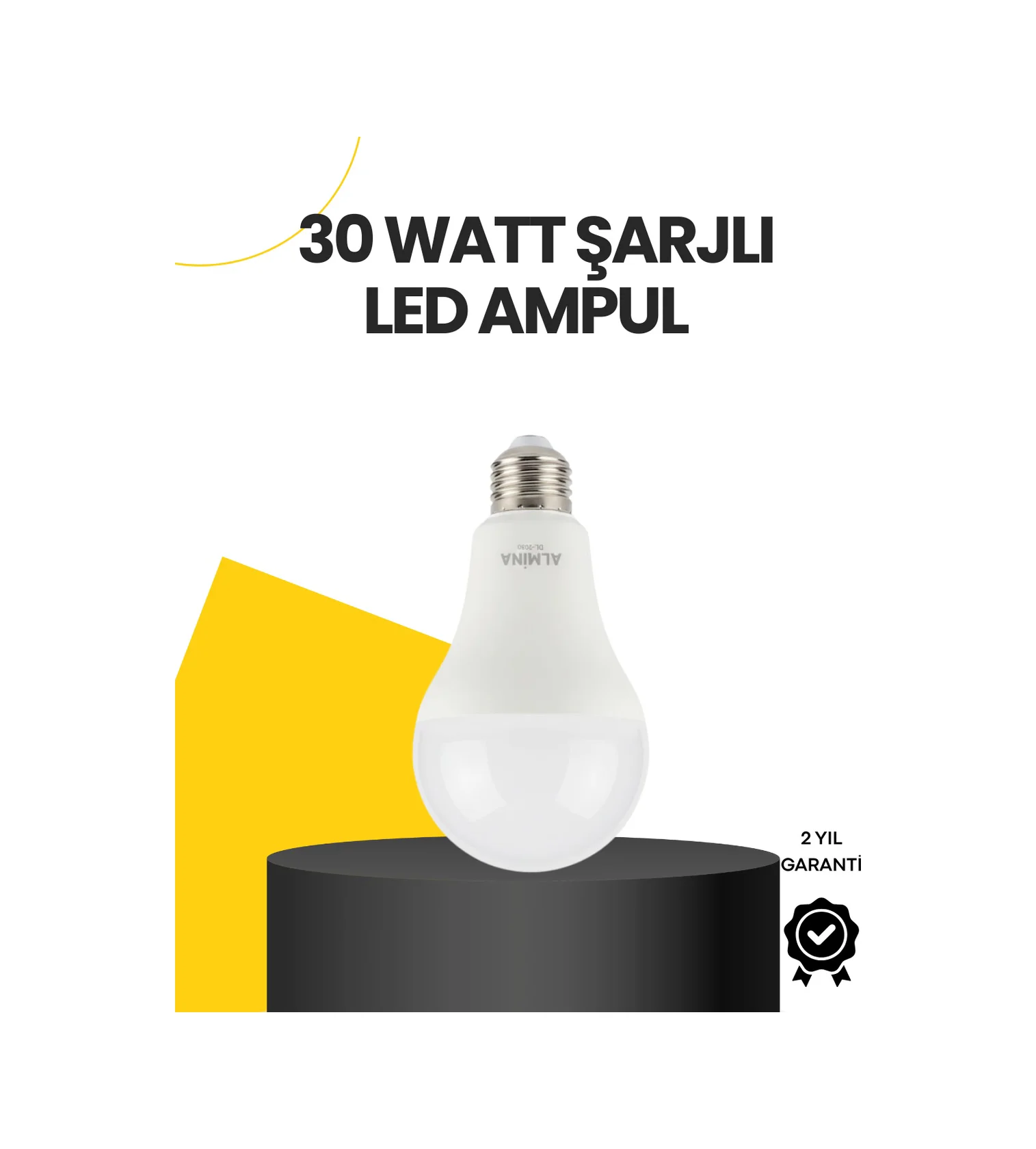 Yüksek Işık Güçlü Şarjlı Led Ampul E27 30w Enerji Tasarruflu - Lisinya Diğer