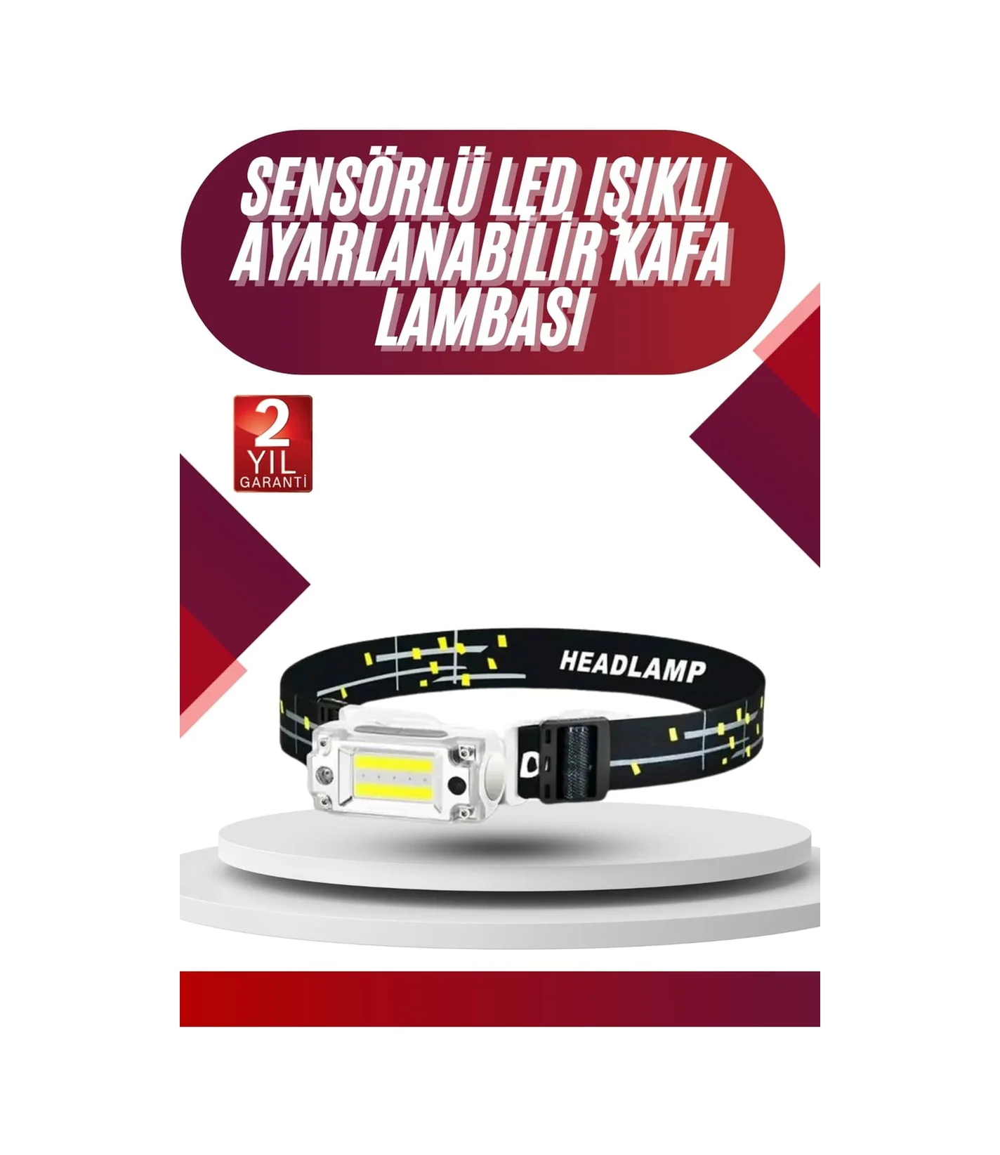 Yüksek Işıklı Şarjlı Ve Sensörlü Led Kafa Lambası Kamp Lambası - Lisinya Diğer