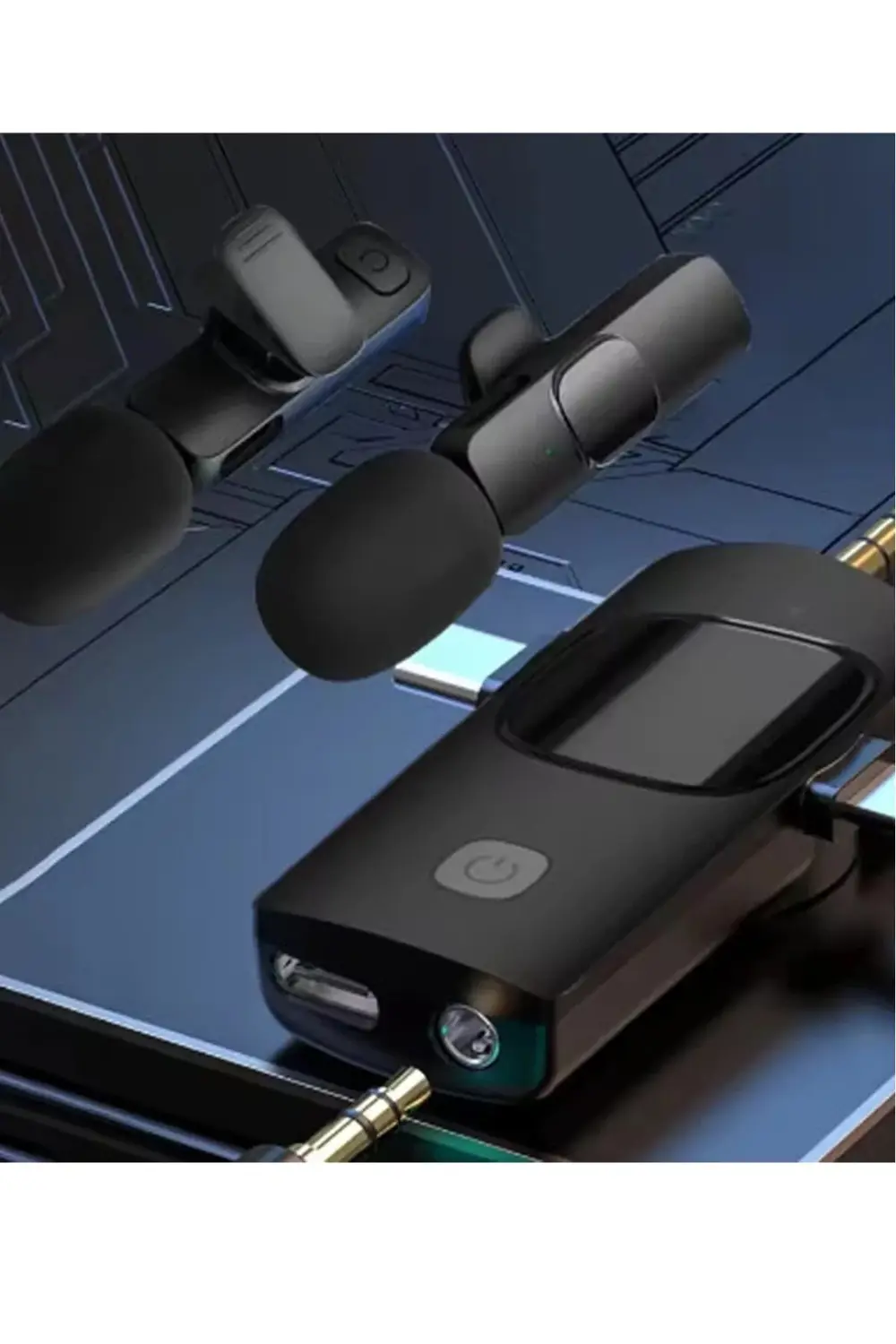 Yüksek Kalite Profesyonel 3 In 1 Kablosuz Taşınabilir Yaka Mikrof