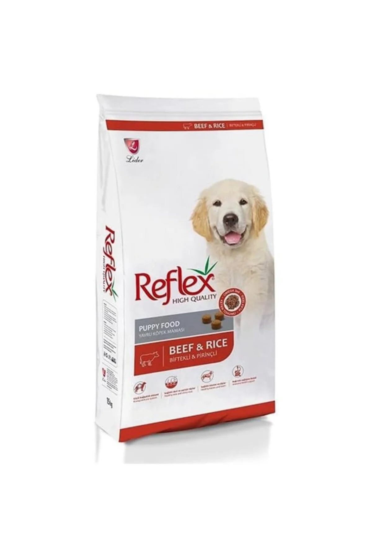 Yüksek Kaliteli Biftekli ve Pirinçli Yavru Köpek Maması 15 Kg