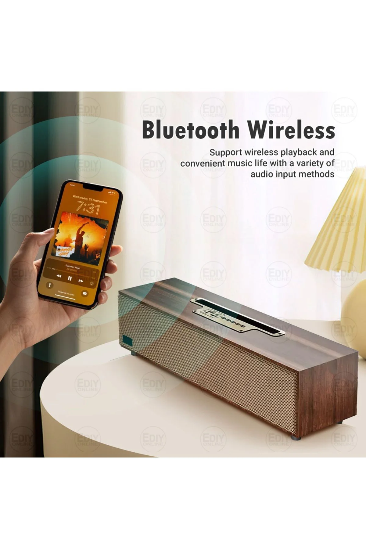 Yüksek Kaliteli Şarj Edilebilir Ahşap Radyo Bluetooth Hoparlör MP