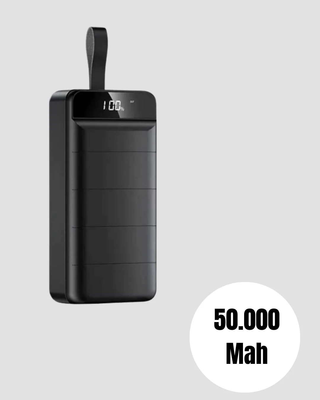 Yüksek Kapasiteli 50.000 mAh Powerbank – Type-C, Lightning ve Mic