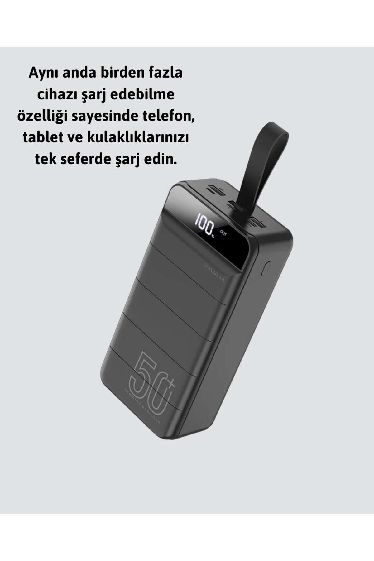 Yüksek Kapasiteli 50.000 mAh Powerbank – Type-C, Lightning ve Mic
