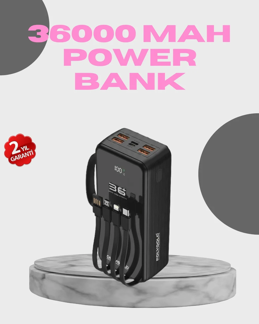 Yüksek Kapasiteli Powerbank Hızlı Şarj Ve Kablosuz Destekli Diğer
