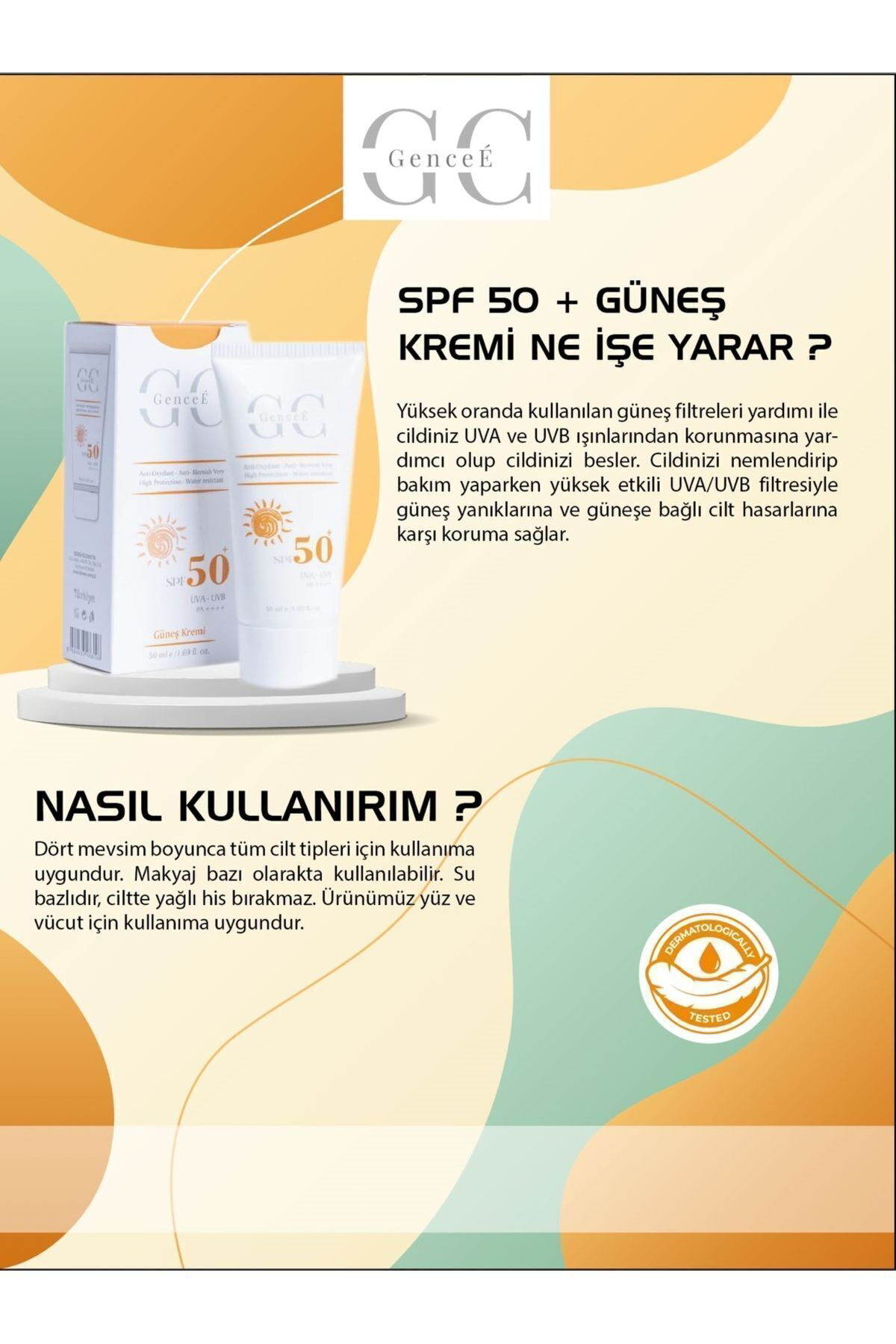 Yüksek Koruma Spf 50 Leke Karşıtı Güneş Kremi 50 ml