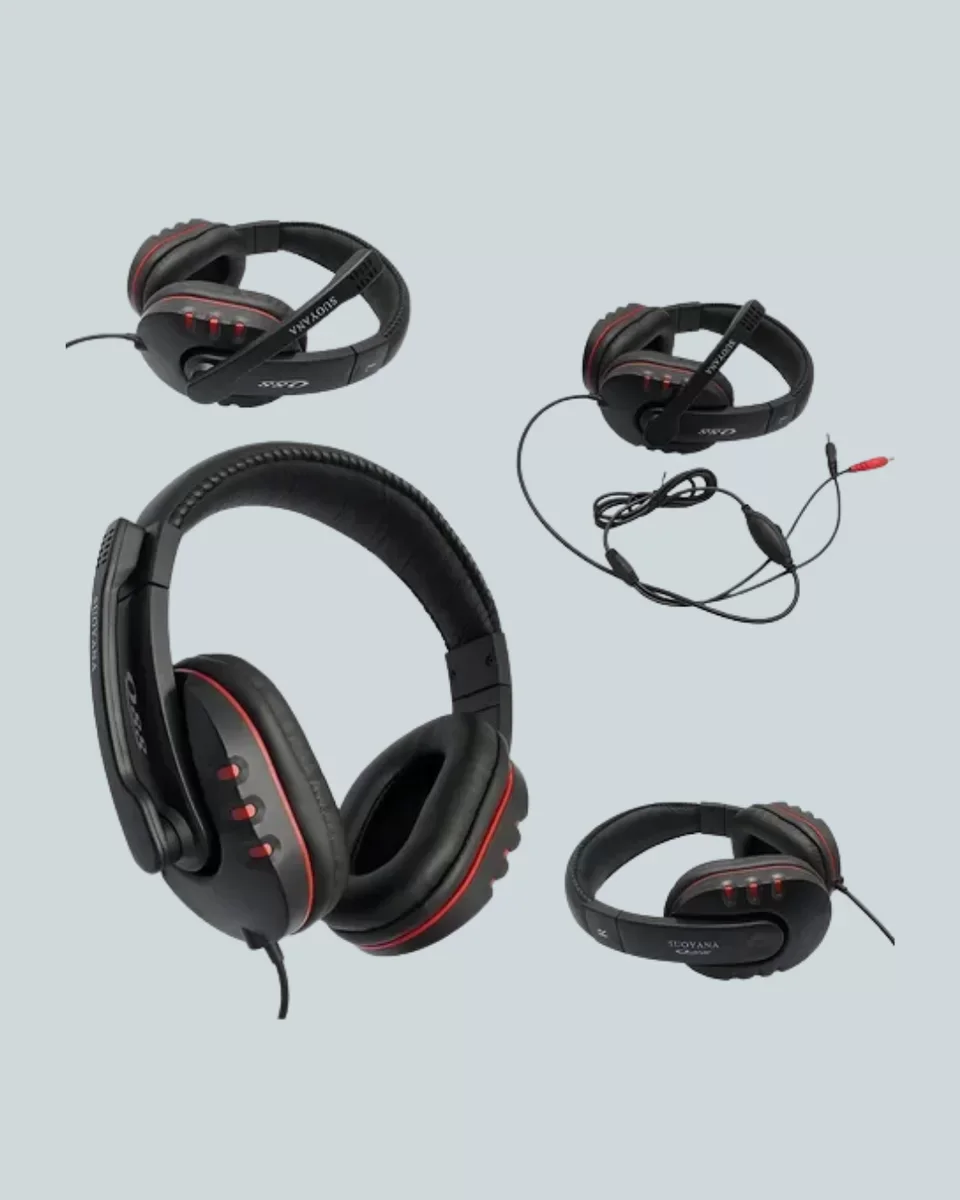 Yüksek Performanslı Kırmızı Stereo Kulaklık - Güçlü Bass ve Mikrofonlu
