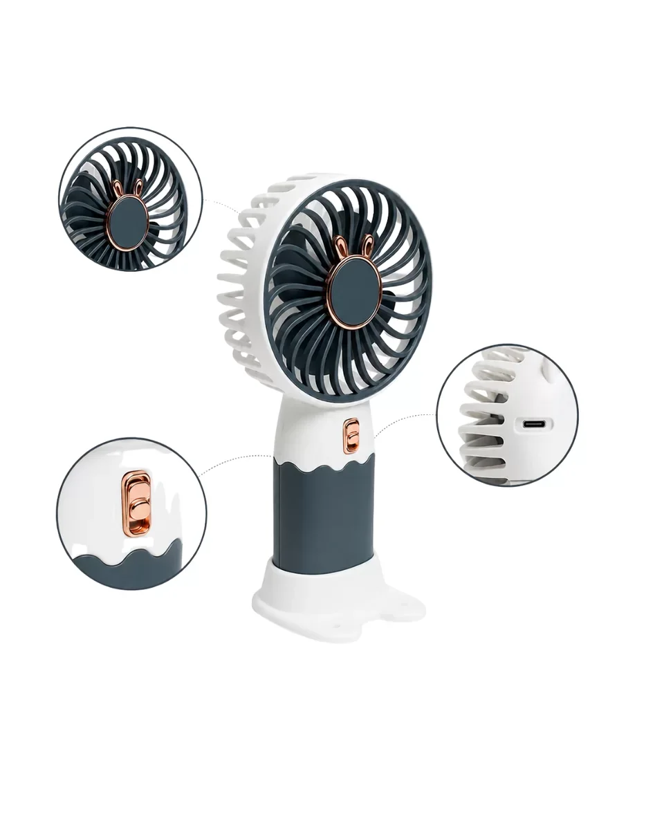 Yüksek Performanslı Şarjlı Taşınabilir El Vantilatörü - Priz Bağımlılıksız Mini Fan