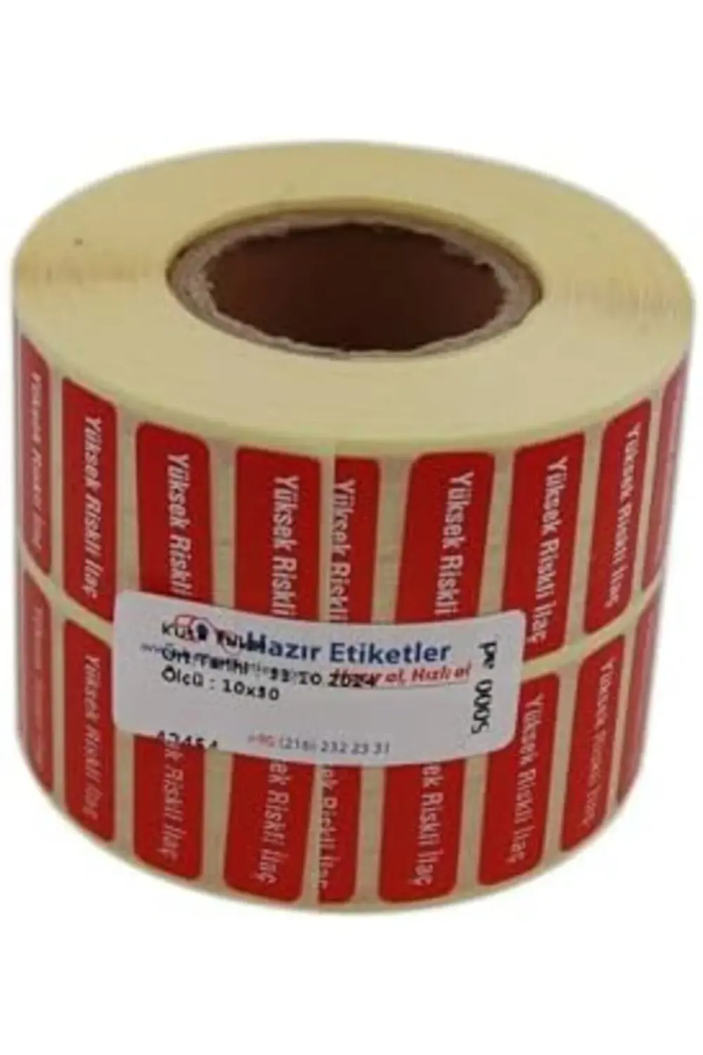 Yüksek Riskli İlaç Etiketi 30mm X 10mm 5000 Adet Kuşe Rulo Etiket