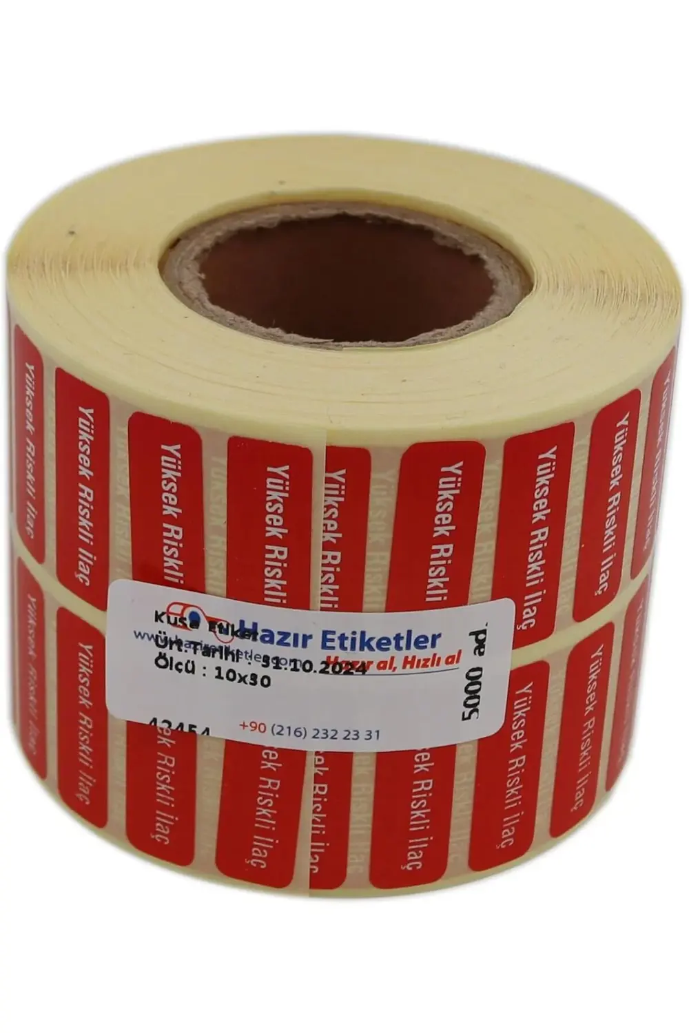 Yüksek Riskli İlaç Etiketi 30mm X 10mm 5000 Adet Kuşe Rulo Etiket