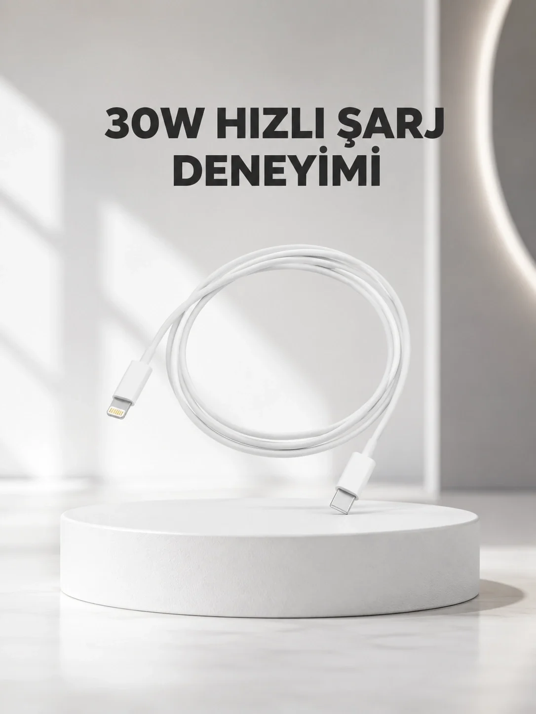 Yüksek Saflıkta Bakır Çekirdekli 30W Hızlı Şarj Kablosu