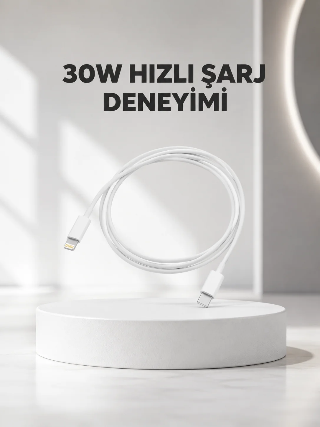 Yüksek Saflıkta Bakır Çekirdekli 30W Hızlı Şarj Kablosu Yüksek Saflıkta Bakır Çekirdekli 30W Hızlı Şarj Kablosu