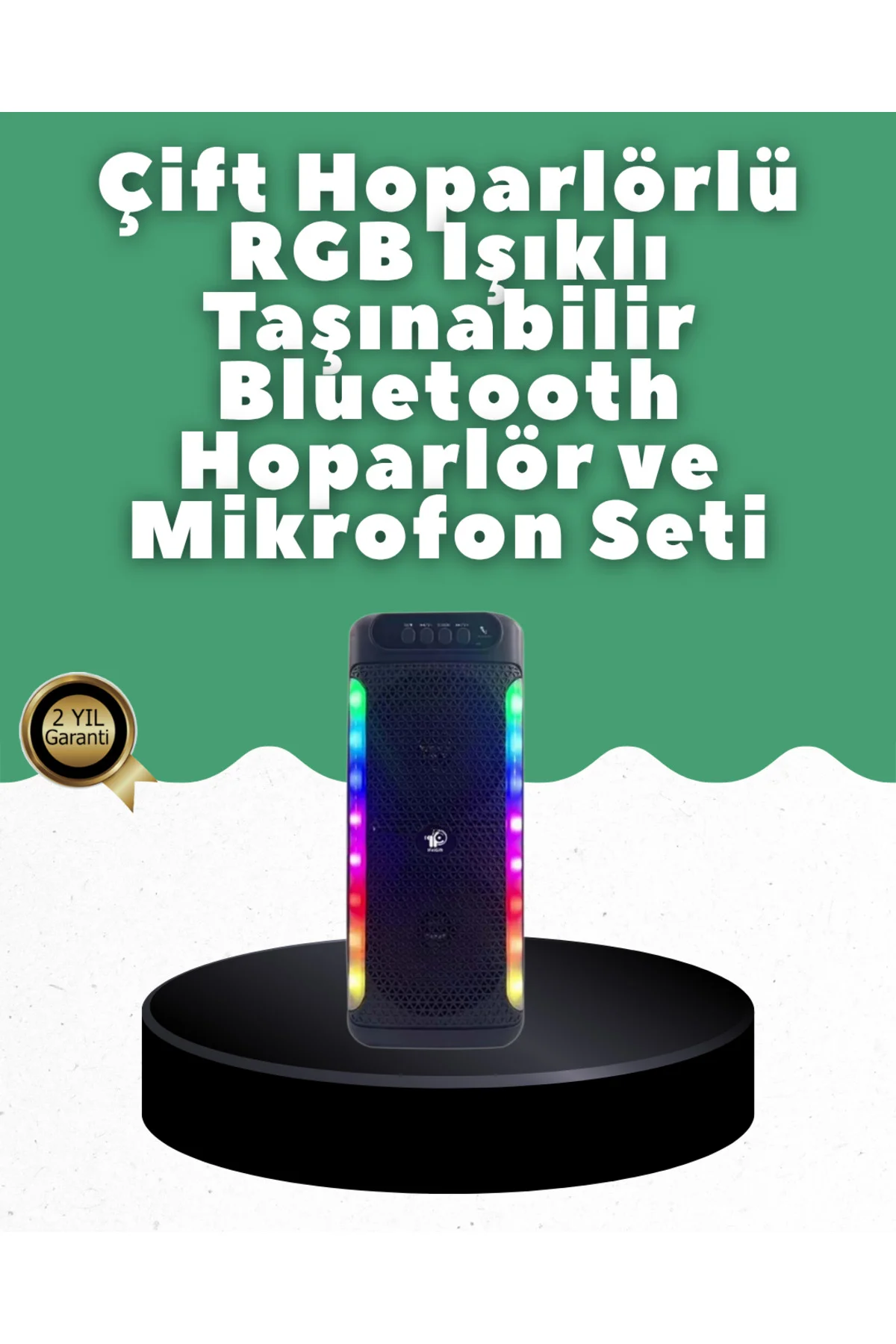 Yüksek Ses Güçlü Kablosuz Hoparlör  Karaoke Mikrofonlu
