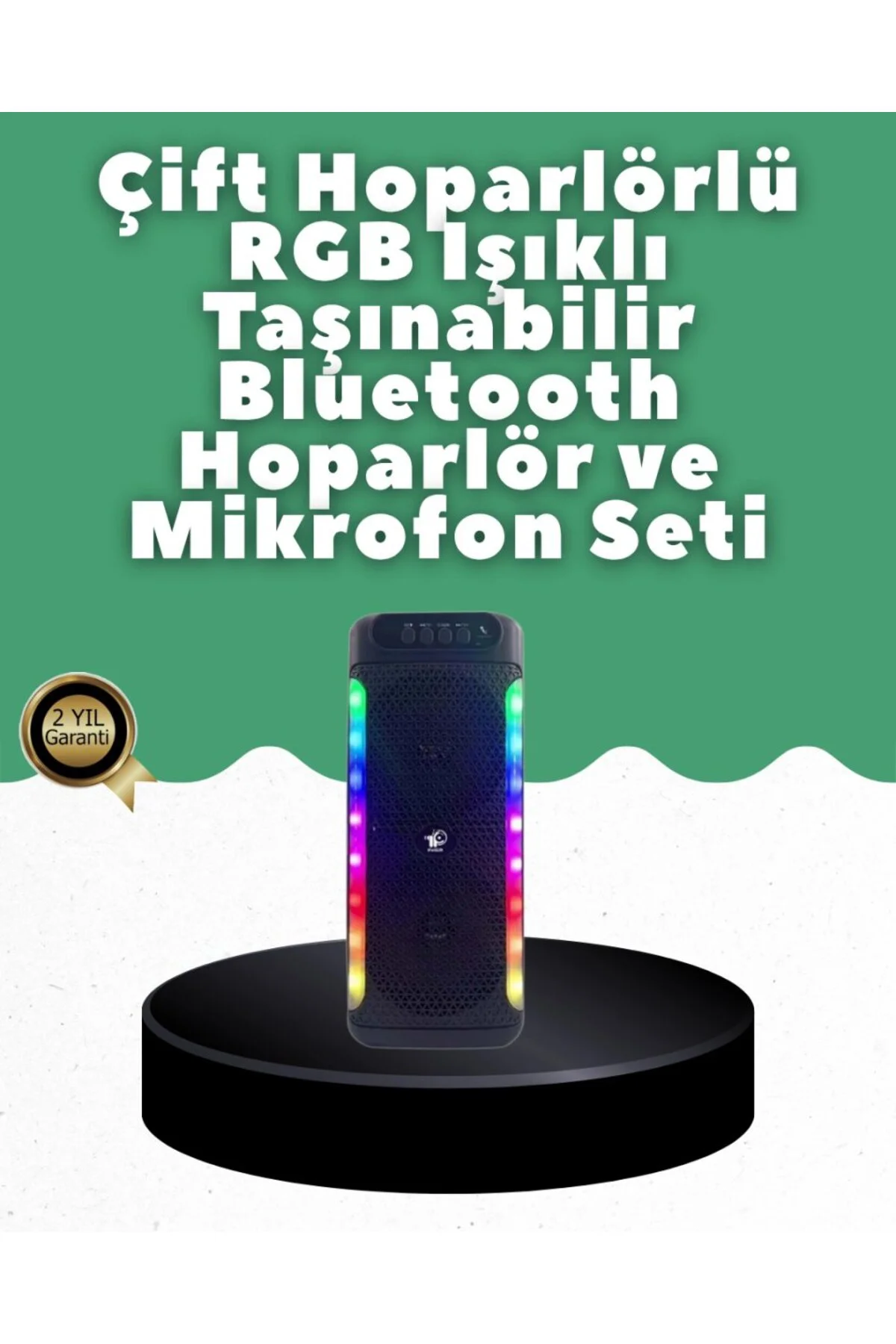 Yüksek Ses Güçlü Kablosuz Hoparlör Karaoke Mikrofonlu
