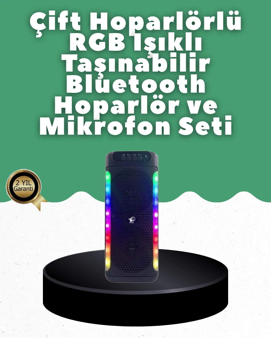 Yüksek Ses Güçlü Kablosuz Hoparlör Karaoke Mikrofonlu Yüksek Ses Güçlü Kablosuz Hoparlör Karaoke Mikrofonlu