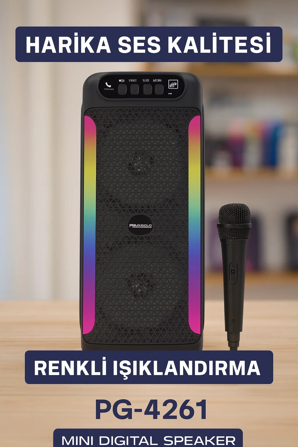 Yüksek Ses Güçlü Kablosuz Hoparlör Karaoke Mikrofonlu Yüksek Ses Güçlü Kablosuz Hoparlör Karaoke Mikrofonlu