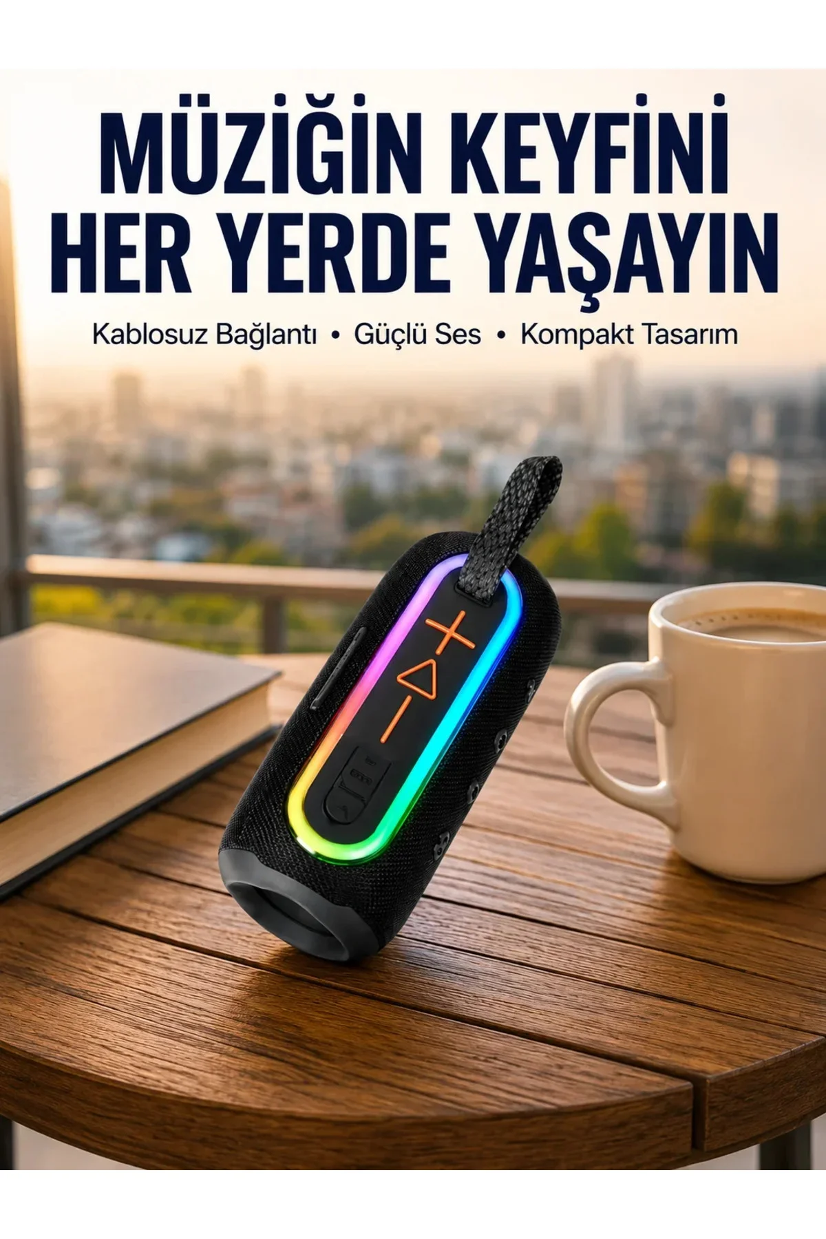 Yüksek Ses Kaliteli Kablosuz Hoparlör LED Işıklı Yeni Nesil