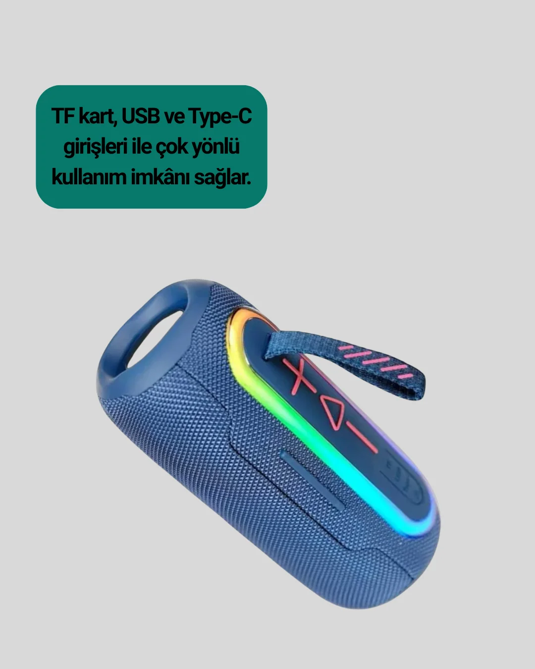 Yüksek Ses Kaliteli Kablosuz Hoparlör LED Işıklı Yeni Nesil