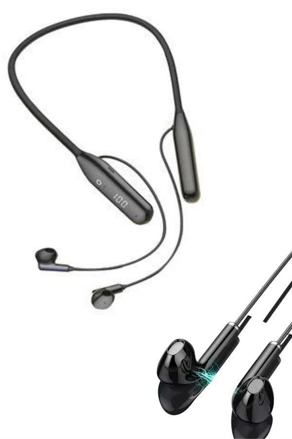 Yüksek Ses Kaliteli Bluetooth Boynu Bantlı Kulaklık - Uzun Pil Ömrü, Gürültü Engelleme ve Dokunmatik Kontroller