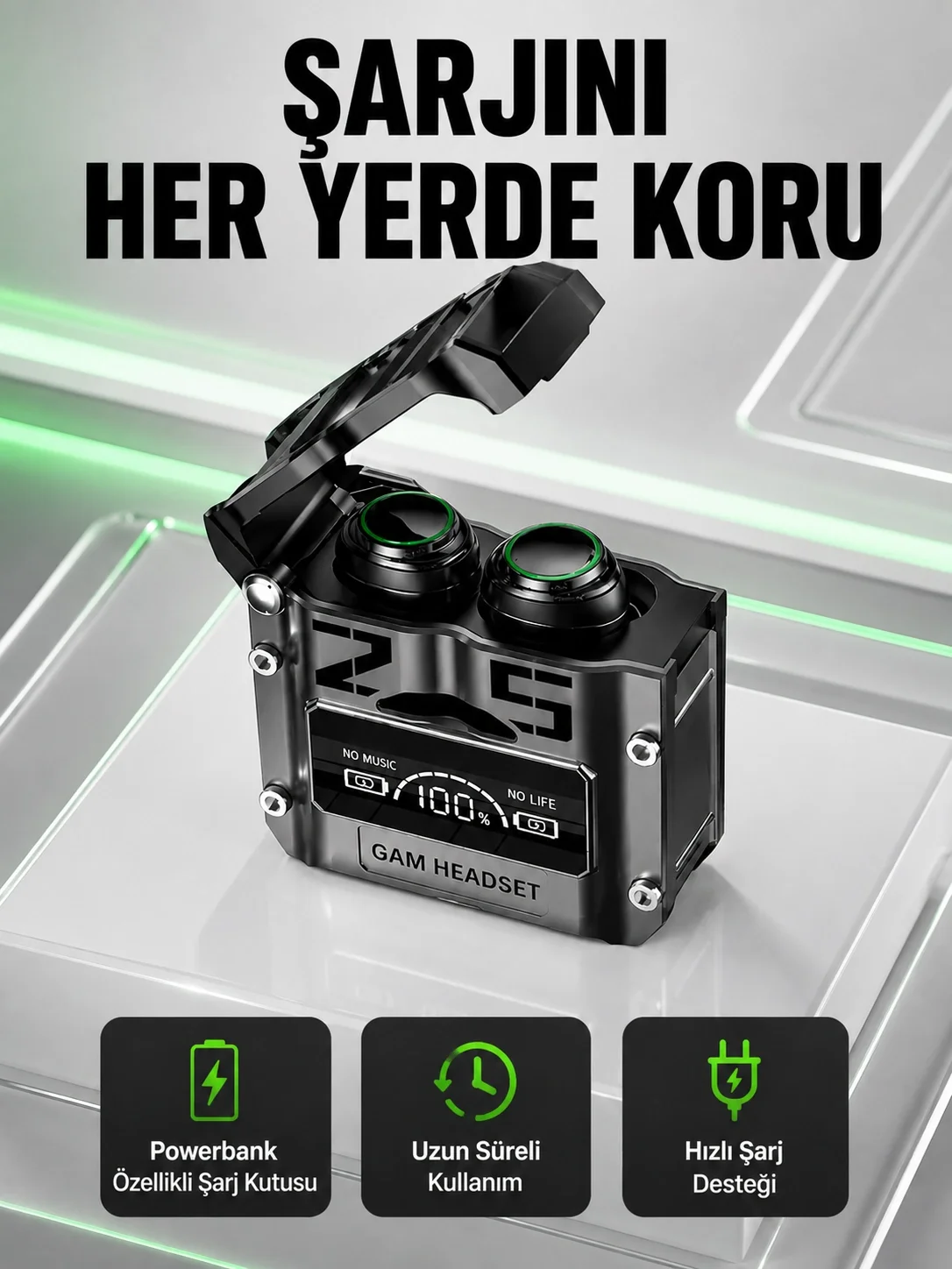 Yüksek Ses Kaliteli Kablosuz Bluetooth Kulaklık Suya Dayanıklı Yeni Nesil