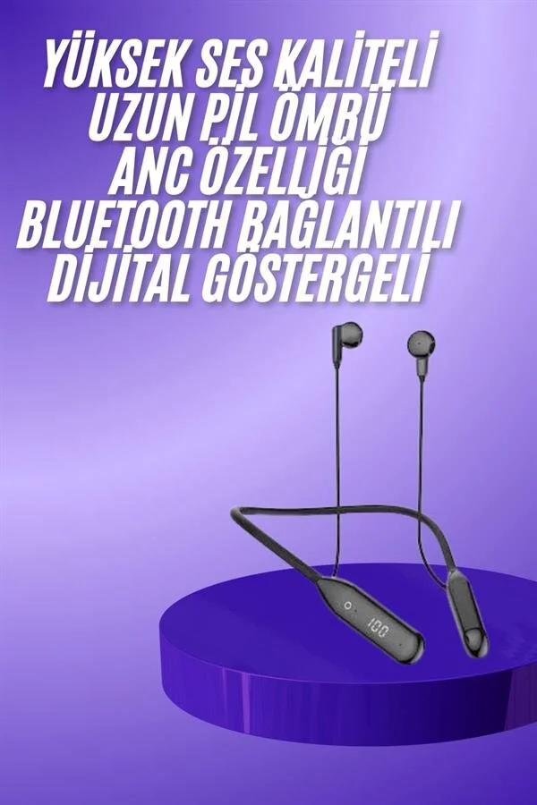 Yüksek Ses Kaliteli Bluetooth Boynu Bantlı Kulaklık - Uzun Pil Ömrü, Gürültü Engelleme ve Dokunmatik Kontroller