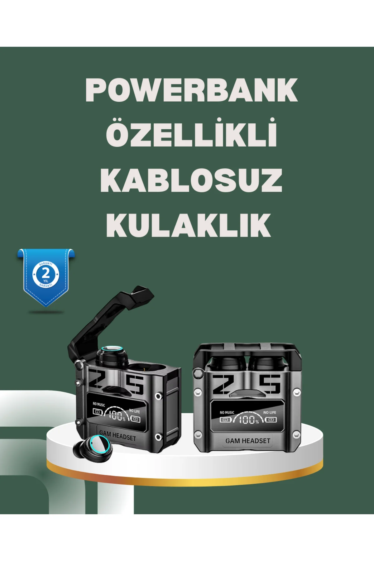 Yüksek Ses Kaliteli Kablosuz Bluetooth Kulaklık Suya Dayanıklı