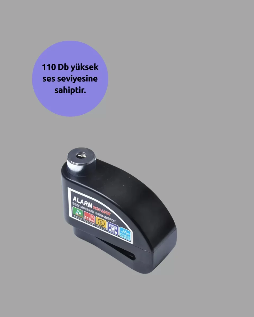 Yüksek Sesli 110dB Çelik Disk Kilidi Su Geçirmez - Otomobil Güvenliği İçin En İyi Çözüm