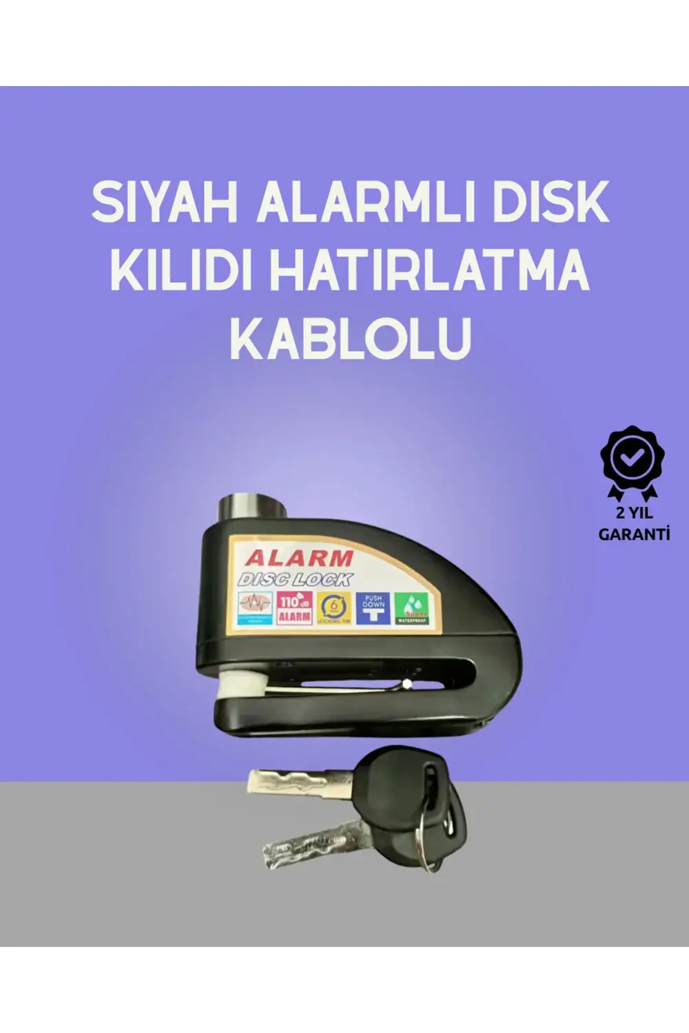 Yüksek Sesli 110dB Çelik Disk Kilidi Su Geçirmez