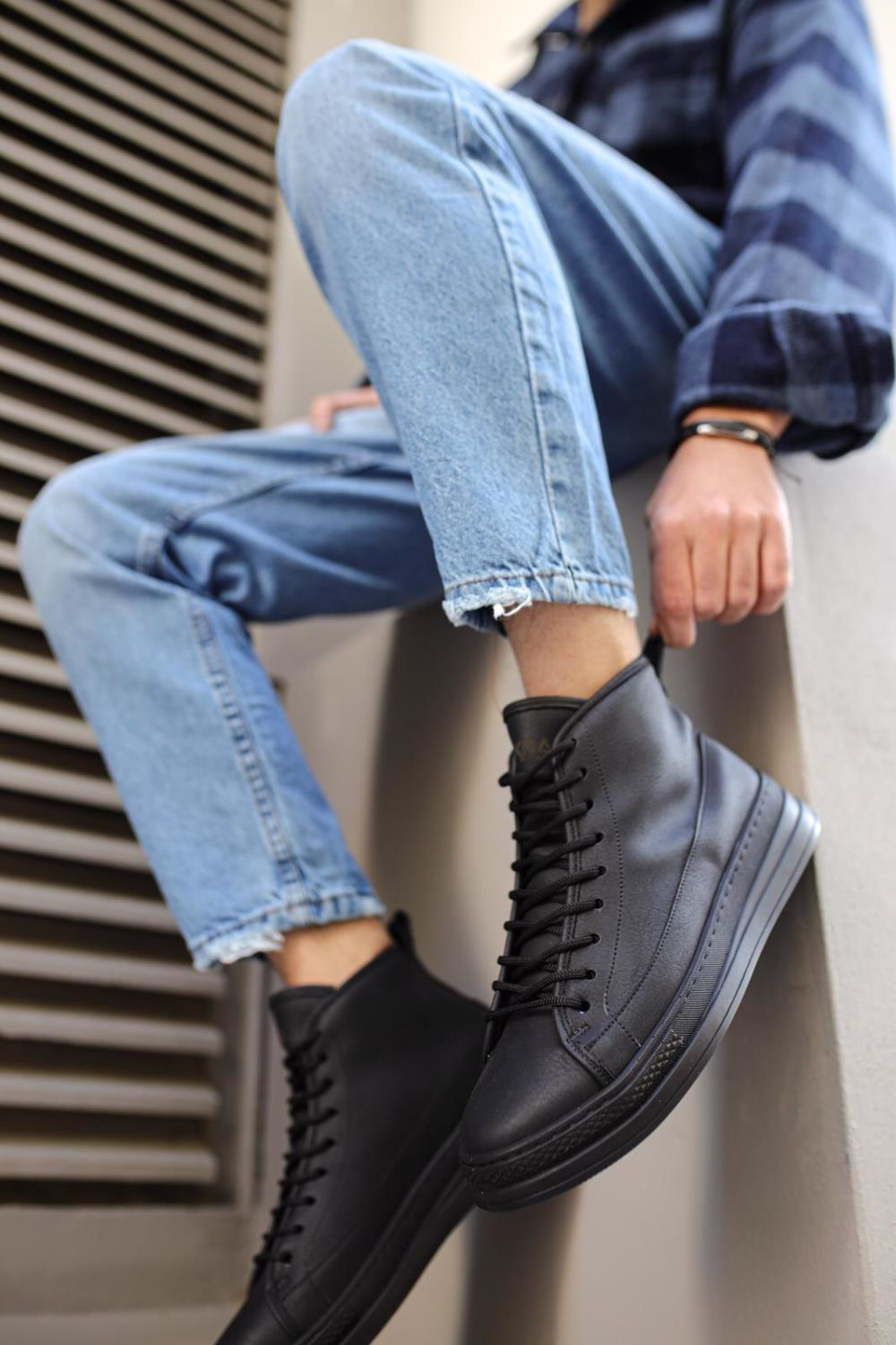 Yüksek Taban Ayakkabı C-030 Siyah (Siyah Taban) UP