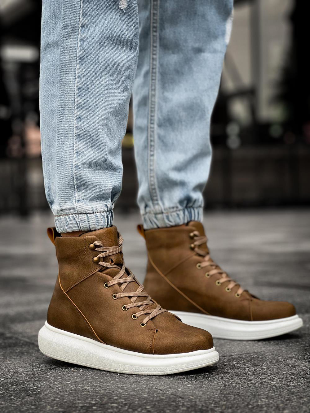 Yüksek Taban Ayakkabı B-080 Vizon UP