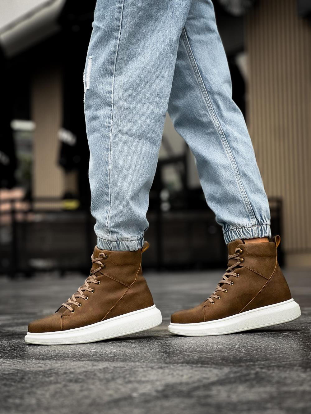 Yüksek Taban Ayakkabı B-080 Vizon UP