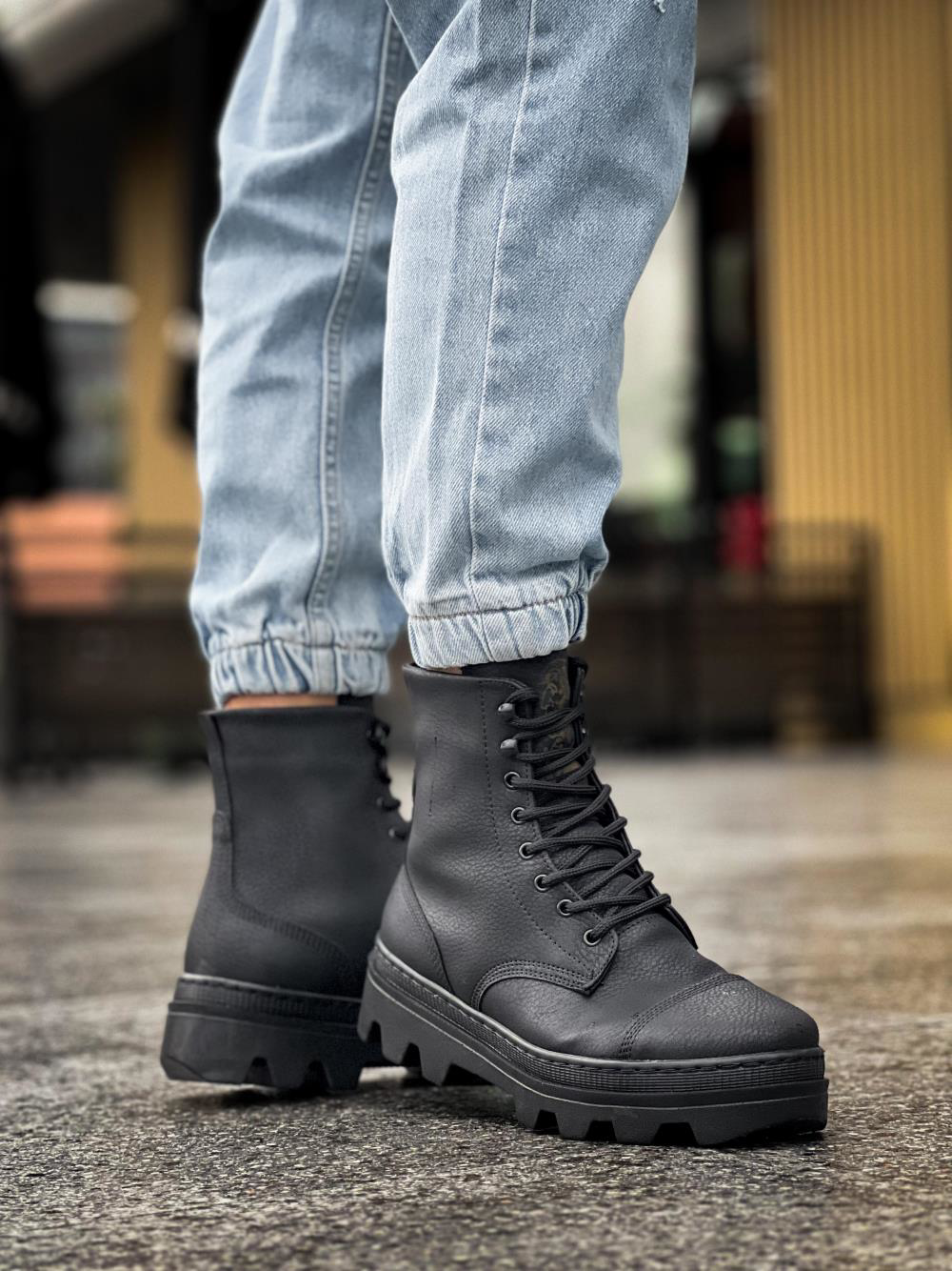 Yüksek Taban Ayakkabı B-023 Siyah (Siyah Taban) UP