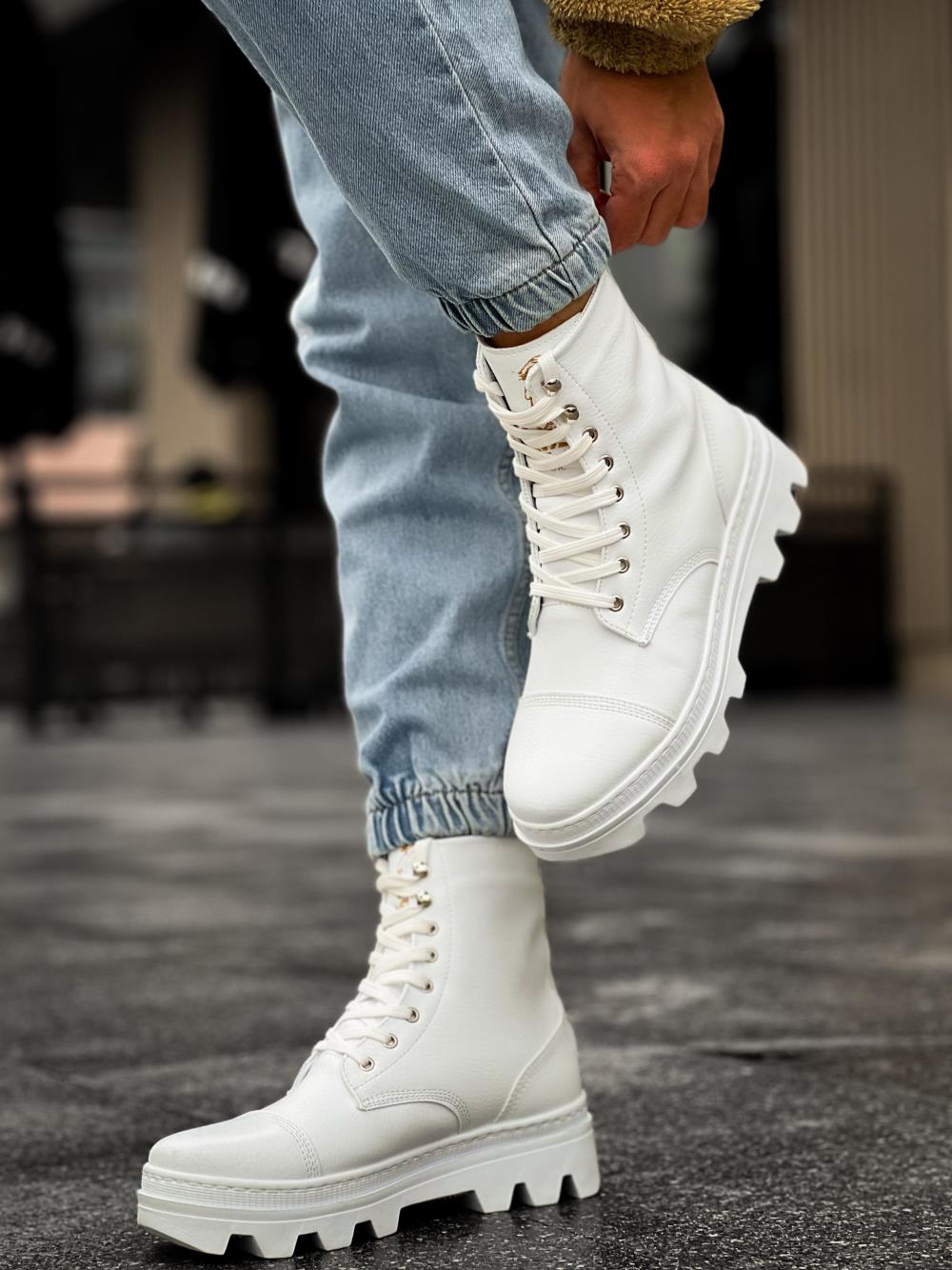 Yüksek Taban Ayakkabı B-023 Beyaz UP