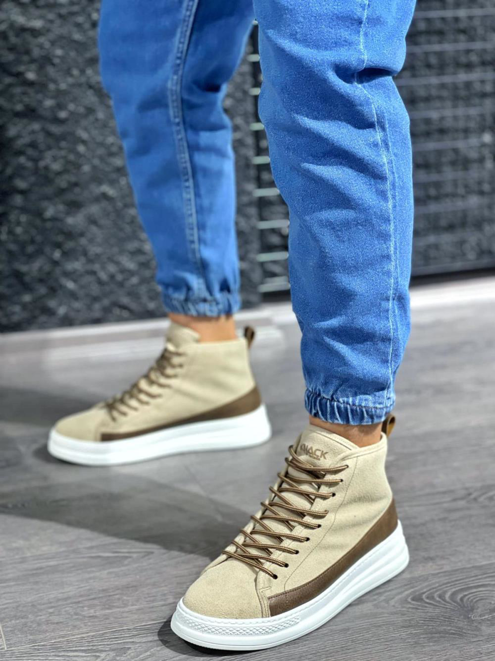 Yüksek Taban Ayakkabı C-030 Vizon Süet UP