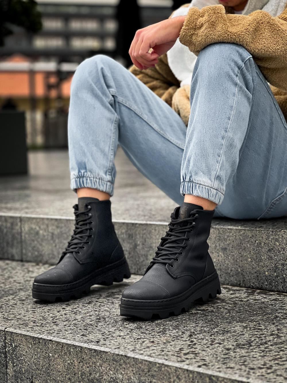 Yüksek Taban Ayakkabı B-023 Siyah (Siyah Taban) UP