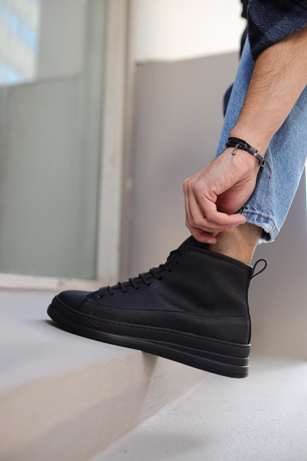 Yüksek Taban Ayakkabı C-030 Siyah (Siyah Taban) UP