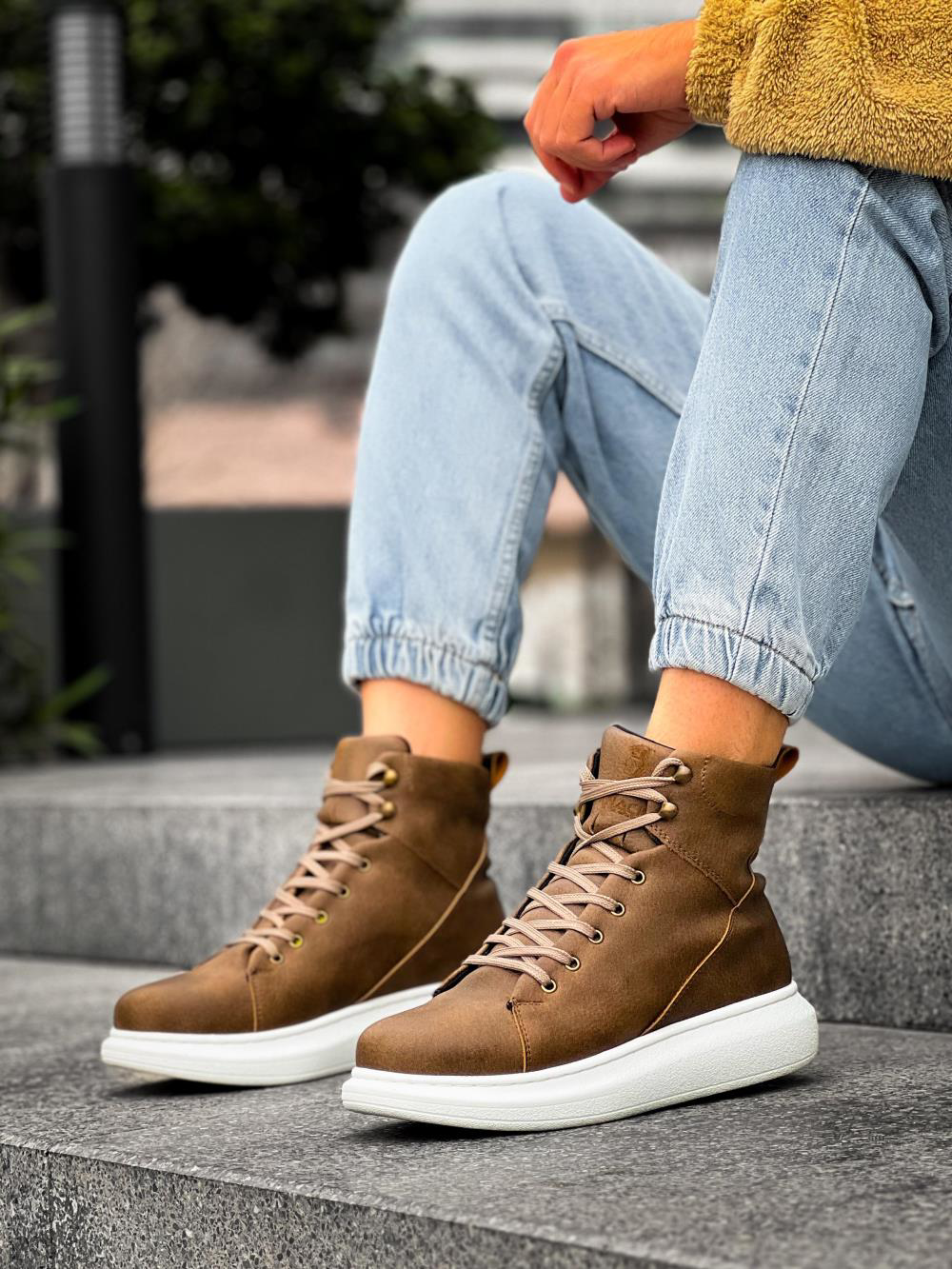 Yüksek Taban Ayakkabı B-080 Vizon UP