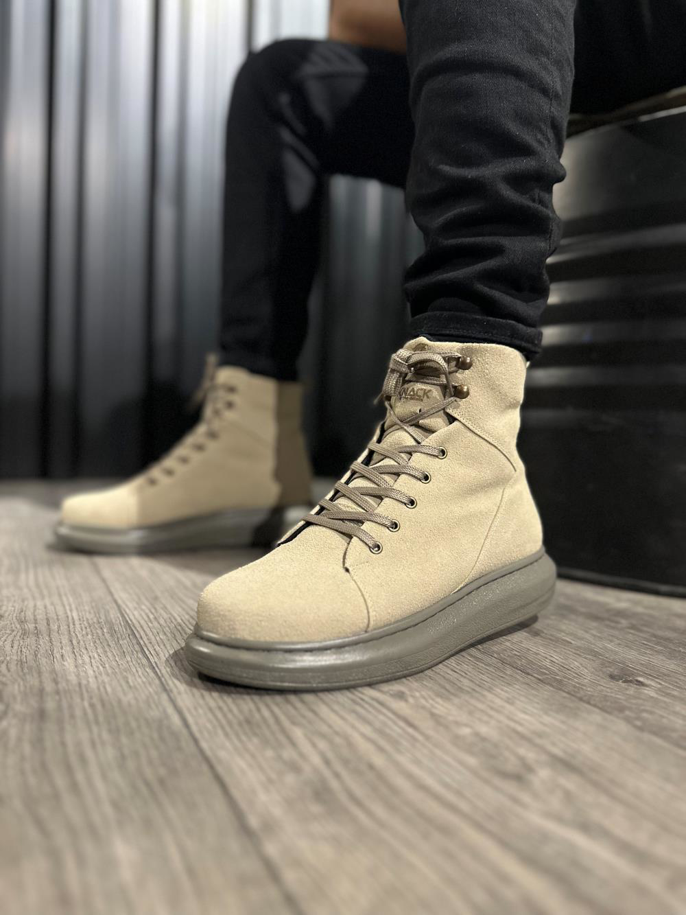 Yüksek Taban Ayakkabı B-080 Vizon Süet UP