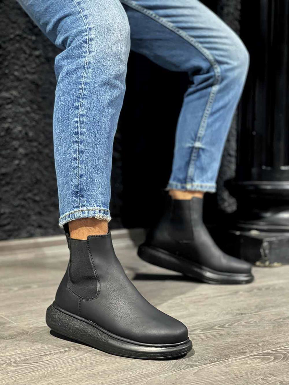 Yüksek Taban Ayakkabı 111 Siyah (Siyah Taban) UP