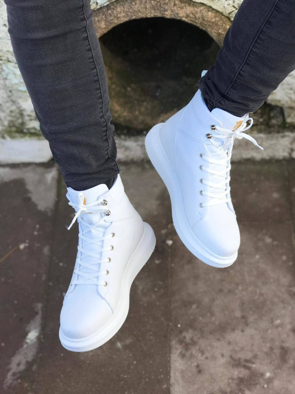 Yüksek Taban Ayakkabı B-080 Beyaz UP