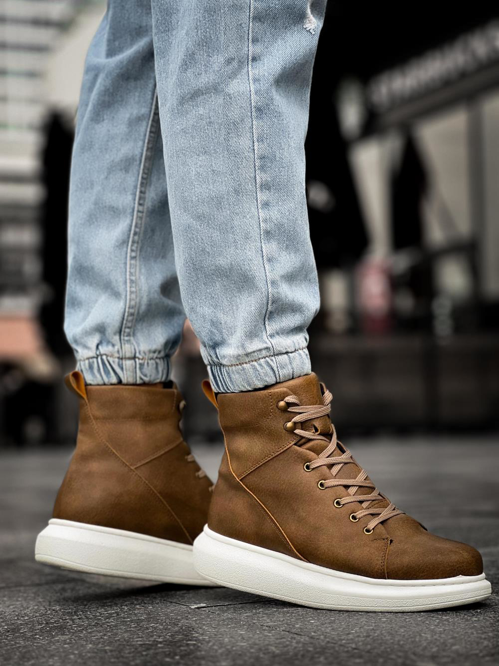 Yüksek Taban Ayakkabı B-080 Vizon UP